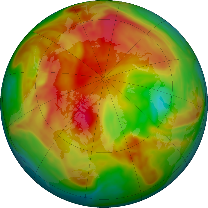 Arctic ozone map for 16 April 2019